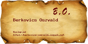 Berkovics Oszvald névjegykártya